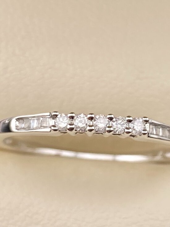 Luxury Solid 10K White Gold Genuine Diamonds Engagement Ring Set (2 Pcs.) Sz. 7 - Picture 10 of 15